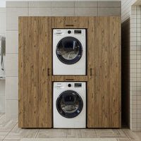 Roomart kastwand DUO-I, 187 cm, wasmachine en droger boven elkaar, in 3 kleuren