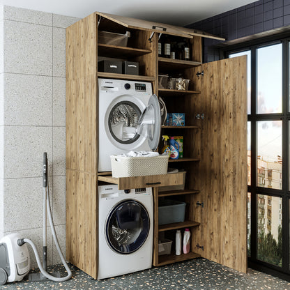 Roomart wasmachinekast DUO-I, 127 cm, ombouwkast voor wasmachine & droger, in 3 kleuren