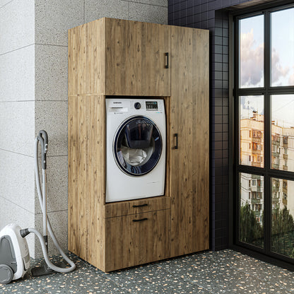 Roomart wasmachinekast SERIE 2, 112 cm, met hoge kast en uittrekplank, in 3 kleuren
