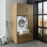 Roomart wasmachinekast SERIE 2, 112 cm, met hoge kast en uittrekplank, in 3 kleuren