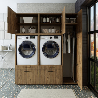 Roomart wasmachinekast SERIE 2, overbouwkast met uittrekplateau en hoge kast, in 3 kleuren