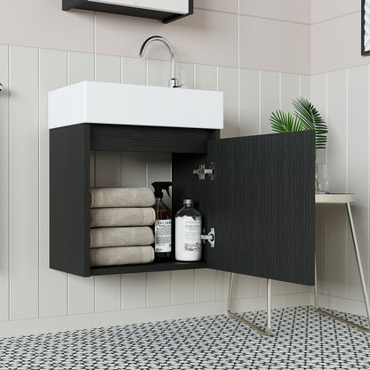Roomart, MINI Unterschrank mit Waschbecken 50cm Gäste WC Badezimmer Möbel in 5 Farben - und, spiegelschrank, günstige, sets, mobel, ohne, siphon, keramik, badmöbelset, badmobelsets, landhausstil, standwaschtisch, standwaschbecken, badschrank, aufsatzbecke