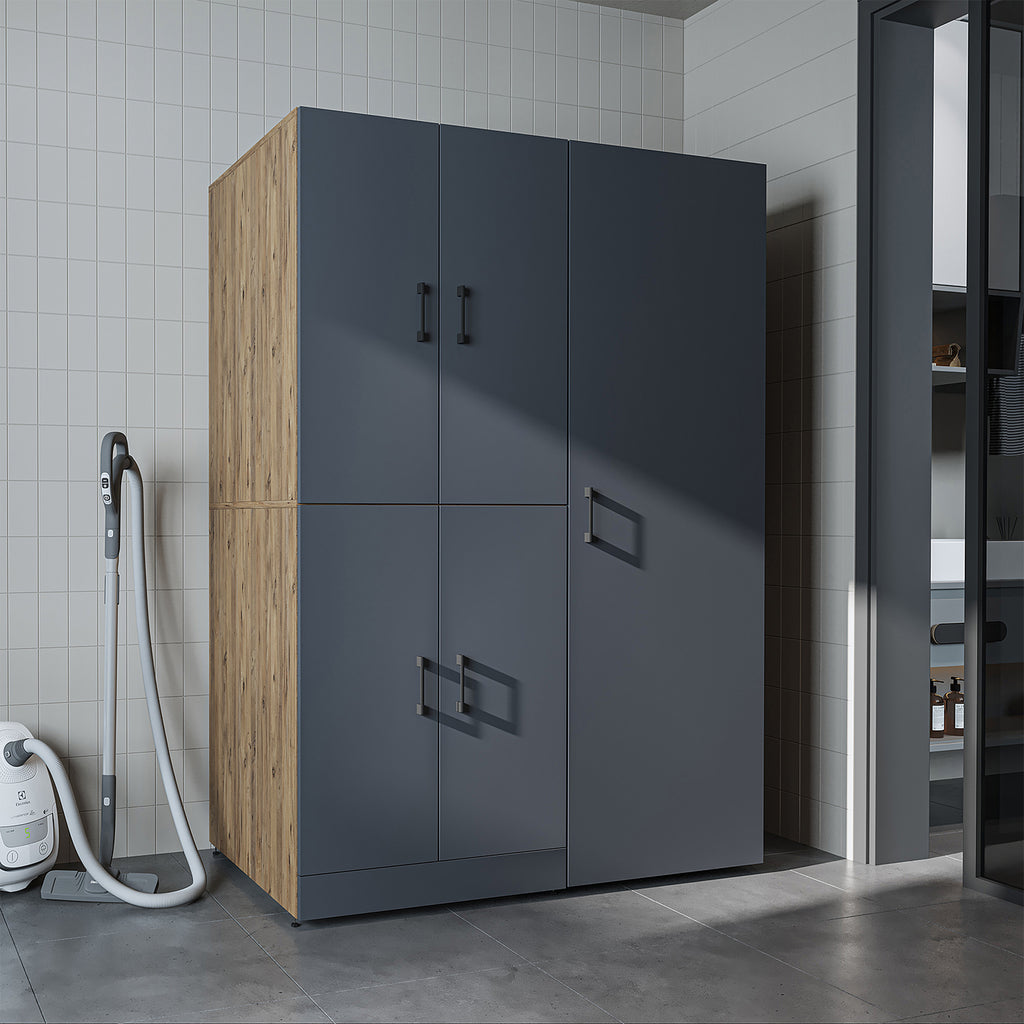 Roomart wasmachinekast DORA-II, 130 cm, voor wasmachine en droger, in 5 kleuren
