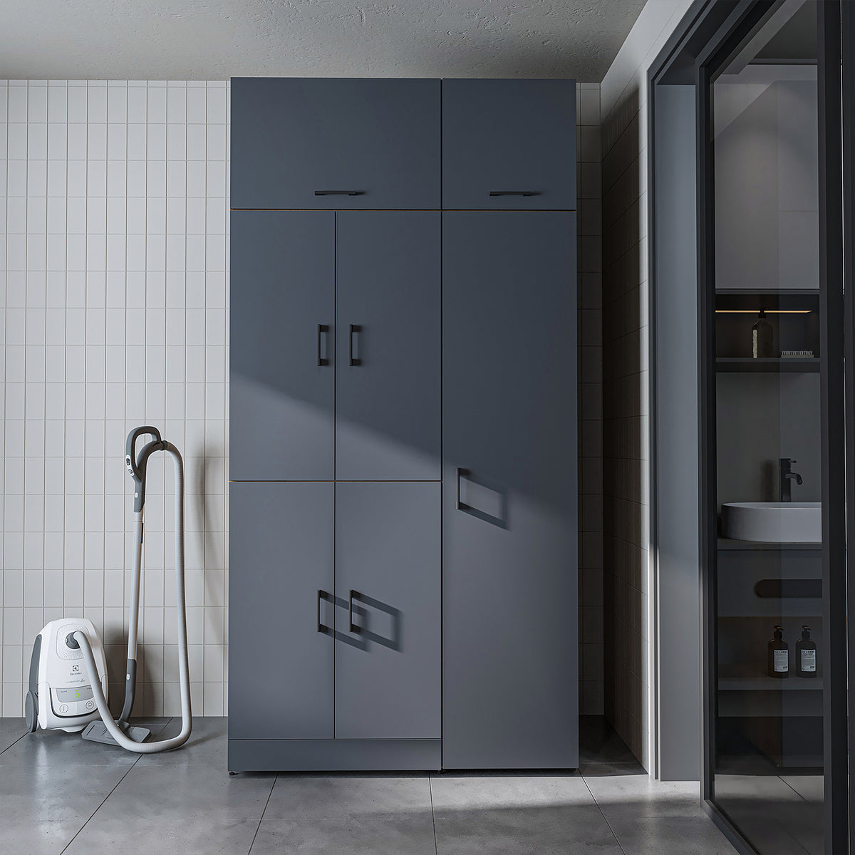 Roomart wasmachinekast DORA-II, 115 cm, voor wasmachine en droger, in 5 kleuren