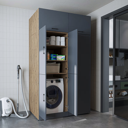 Roomart wasmachinekast DORA-II, 130 cm, voor wasmachine en droger, in 5 kleuren
