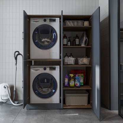 Roomart wasmachinekast DORA-II, 130 cm, voor wasmachine en droger, in 5 kleuren