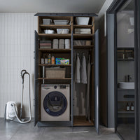 Roomart wasmachinekast DORA-II, 115 cm, voor wasmachine en droger, in 5 kleuren