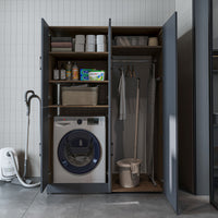 Roomart wasmachinekast DORA-II, 130 cm, voor wasmachine en droger, in 5 kleuren