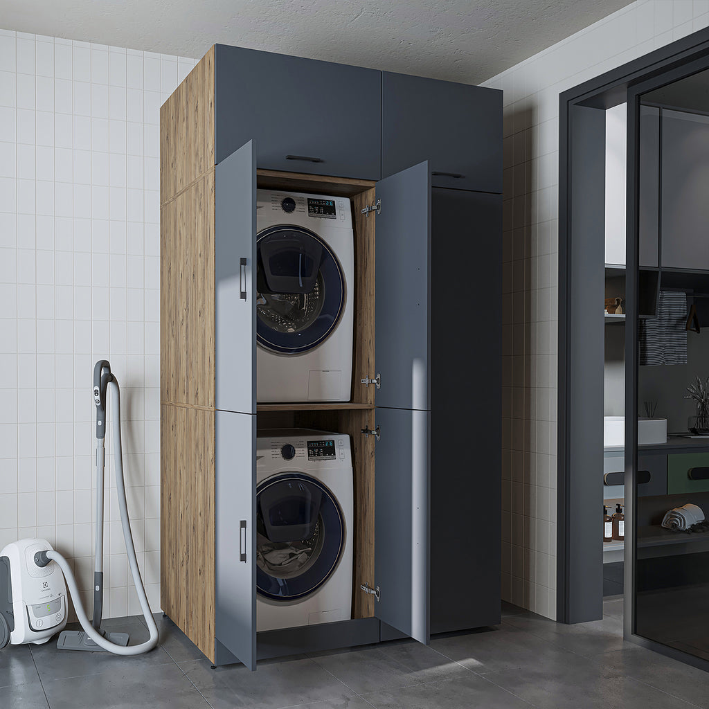 Roomart wasmachinekast DORA-II, 130 cm, voor wasmachine en droger, in 5 kleuren