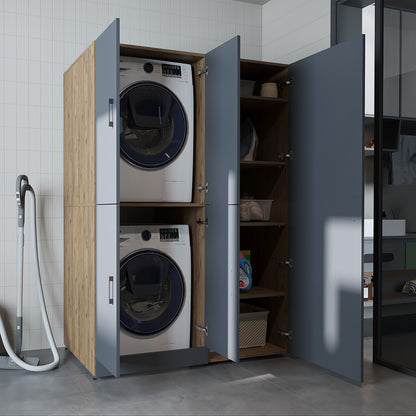 Roomart wasmachinekast DORA-II, 130 cm, voor wasmachine en droger, in 5 kleuren
