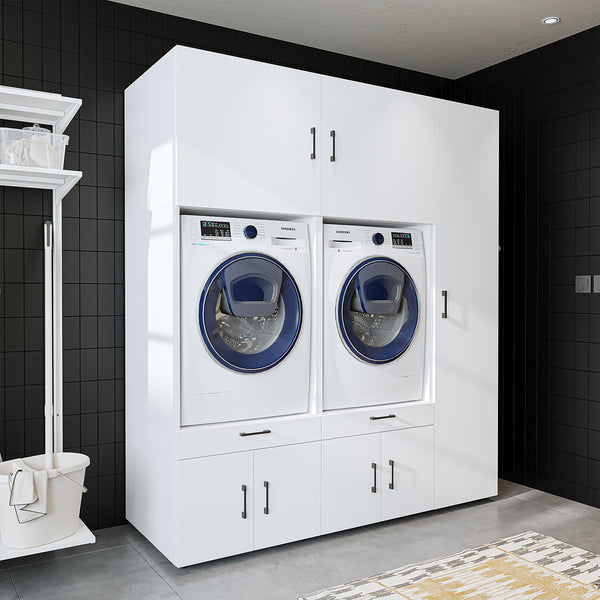 Roomart wasmachinekast SERIE 3, 179 cm, voor twee apparaten met hoge kast, in 3 kleuren
