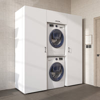 Roomart wandmeubel DUO-I, 187 cm, met 2 hoge kasten en bovenkast voor wasmachine & droger, in 2 kleuren