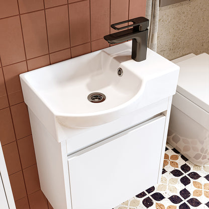 Roomart 4-delige badkamermeubelset LEO, 46 cm, smalle set voor gastentoilet met spiegelkast, in 4 kleuren