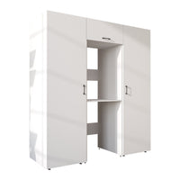 Roomart wandmeubel DUO-I, 187 cm, met 2 hoge kasten en bovenkast voor wasmachine & droger, in 2 kleuren