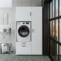 Roomart wasmachinekast SERIE 2, 112 cm, met hoge kast en uittrekplank, in 3 kleuren