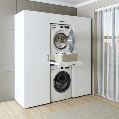Roomart kastwand DUO-I, 187 cm, wasmachine en droger boven elkaar, in 3 kleuren