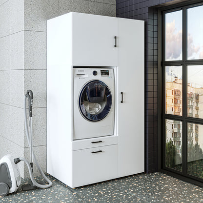 Roomart wasmachinekast SERIE 2, 112 cm, met hoge kast en uittrekplank, in 3 kleuren
