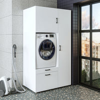 Roomart wasmachinekast SERIE 2, 112 cm, met hoge kast en uittrekplank, in 3 kleuren