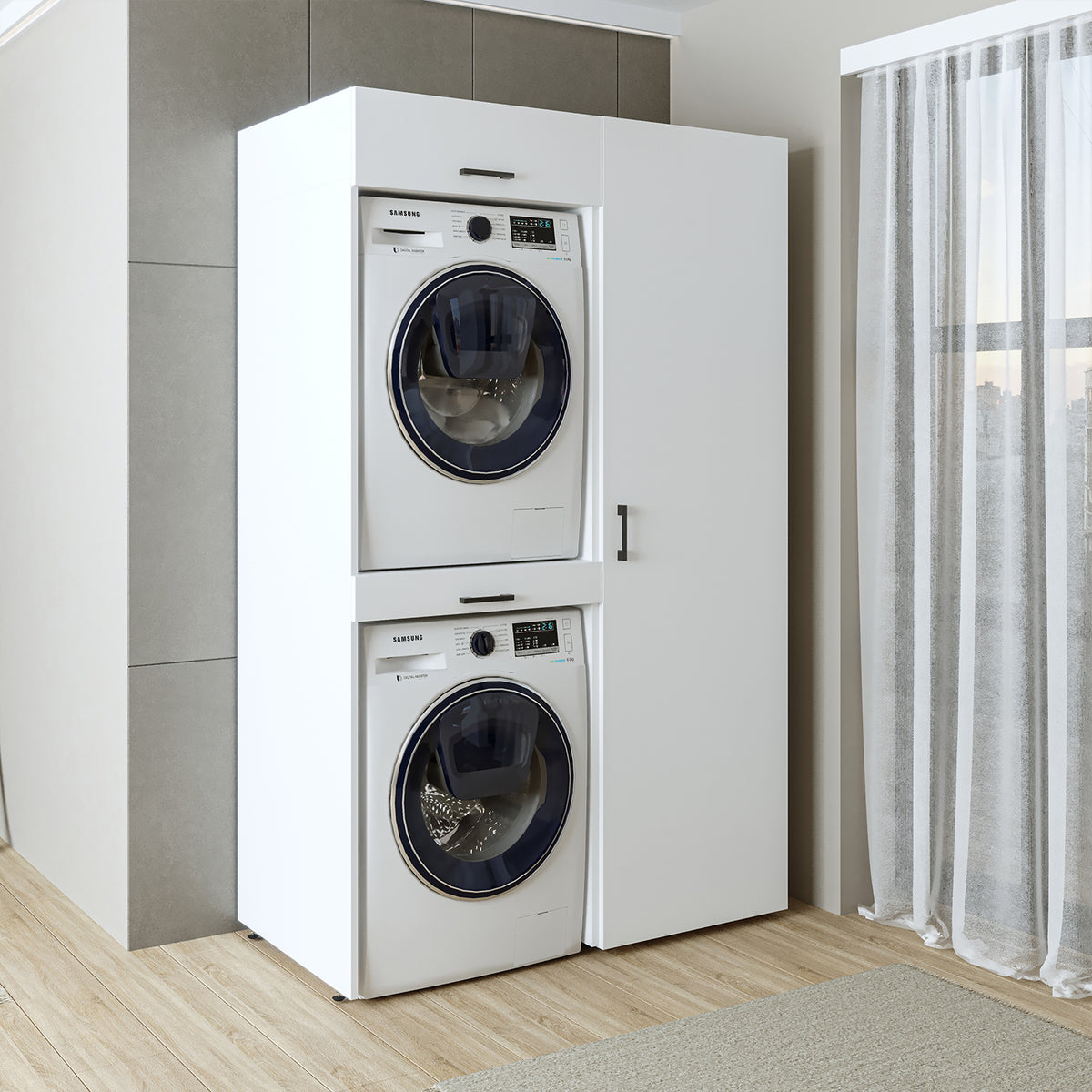 Roomart wasmachinekast DUO-I, 127 cm, ombouwkast voor wasmachine & droger, in 3 kleuren