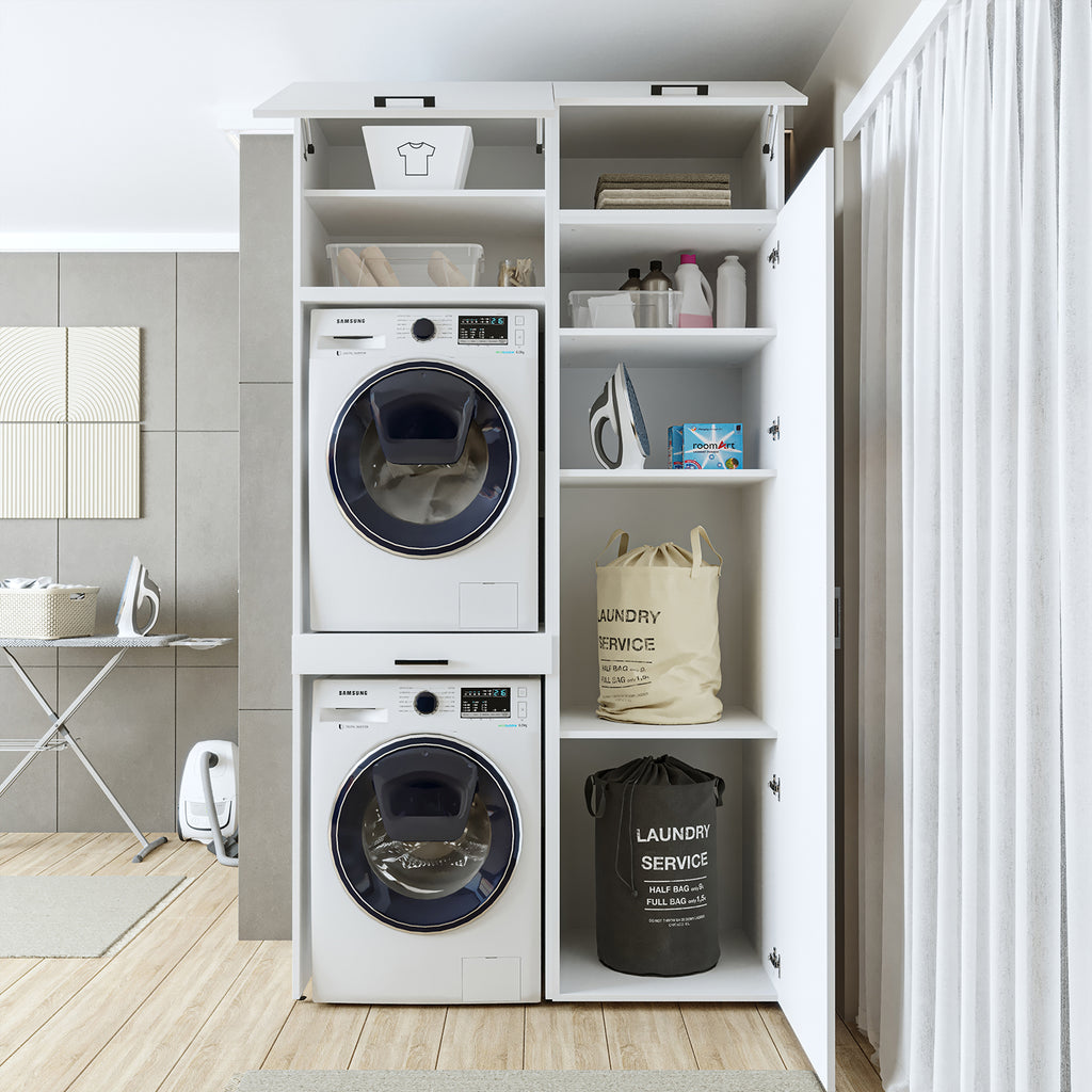 Roomart wasmachinekast DUO-I, 127 cm, ombouwkast voor wasmachine & droger, in 3 kleuren