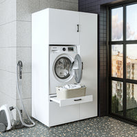 Roomart wasmachinekast SERIE 2, 112 cm, met hoge kast en uittrekplank, in 3 kleuren