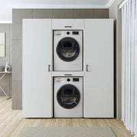 Roomart kastwand DUO-I, 187 cm, wasmachine en droger boven elkaar, in 3 kleuren