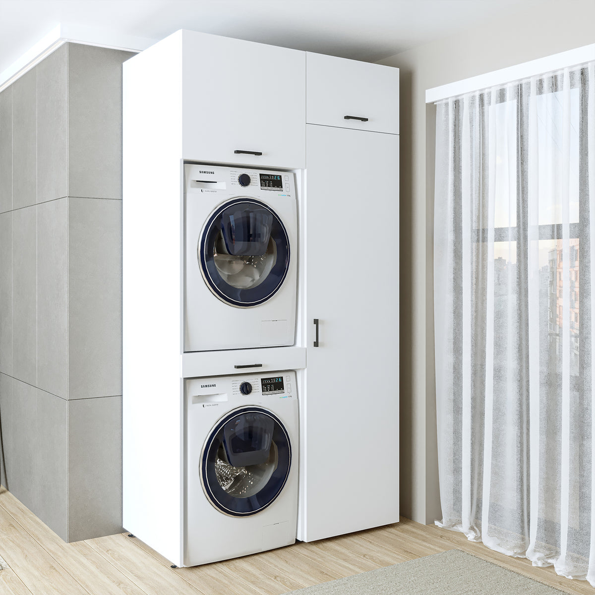 Roomart wasmachinekast DUO-I, 127 cm, ombouwkast voor wasmachine & droger, in 3 kleuren