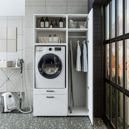 Roomart wasmachinekast SERIE 2, 112 cm, met hoge kast en uittrekplank, in 3 kleuren