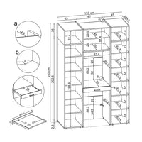 Roomart wasmachinekast 157 cm, voor 2 apparaten met 2 hoge kasten, in 3 kleuren