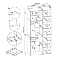Roomart wasmachinekast DUO-I, 112 cm, met hoge kast en uittrekplank, in 3 kleuren