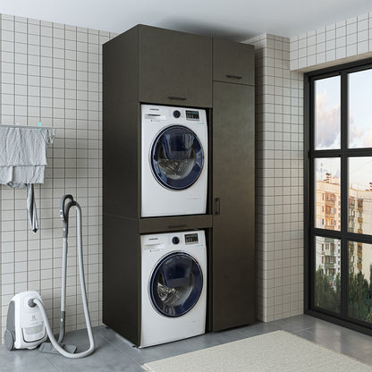 Roomart wasmachinekast DUO-I, 112 cm, met hoge kast en uittrekplank, in 3 kleuren