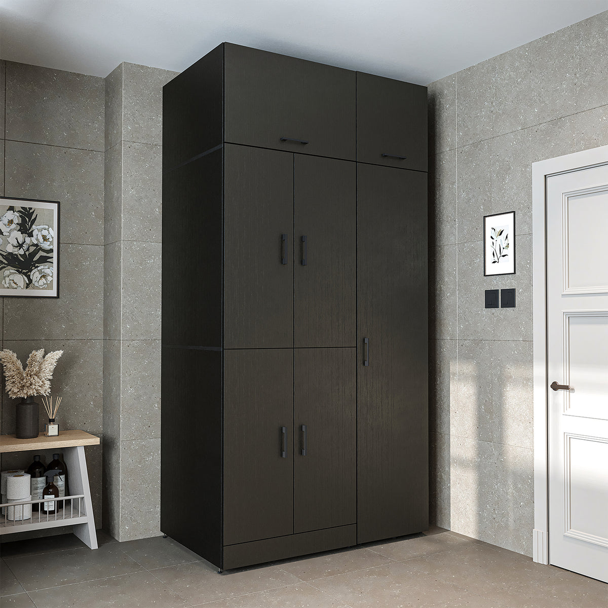 Roomart wasmachinekast DORA-I, 115 cm, voor wasmachine en droger met hoge kast, in 5 kleuren