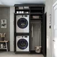 Roomart wasmachinekast DORA-I, 130 cm, met uittrekplank en hoge kast, 5 kleuren