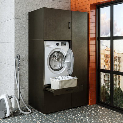 Roomart wasmachinekast SERIE 2, overbouwkast met uittrekplateau en hoge kast, in 3 kleuren