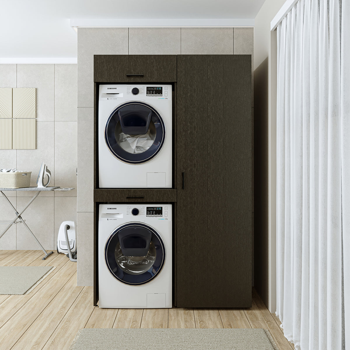 Roomart wasmachinekast DUO-I, 127 cm, ombouwkast voor wasmachine & droger, in 3 kleuren