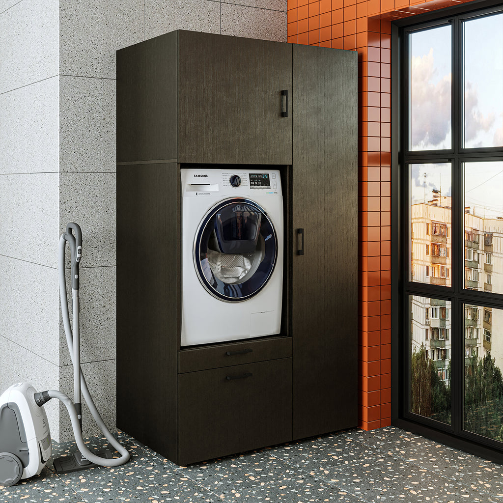 Roomart wasmachinekast SERIE 2, 112 cm, met hoge kast en uittrekplank, in 3 kleuren