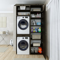 Roomart wasmachinekast 127 cm, voor 2 apparaten met hoge kast, in 3 kleuren