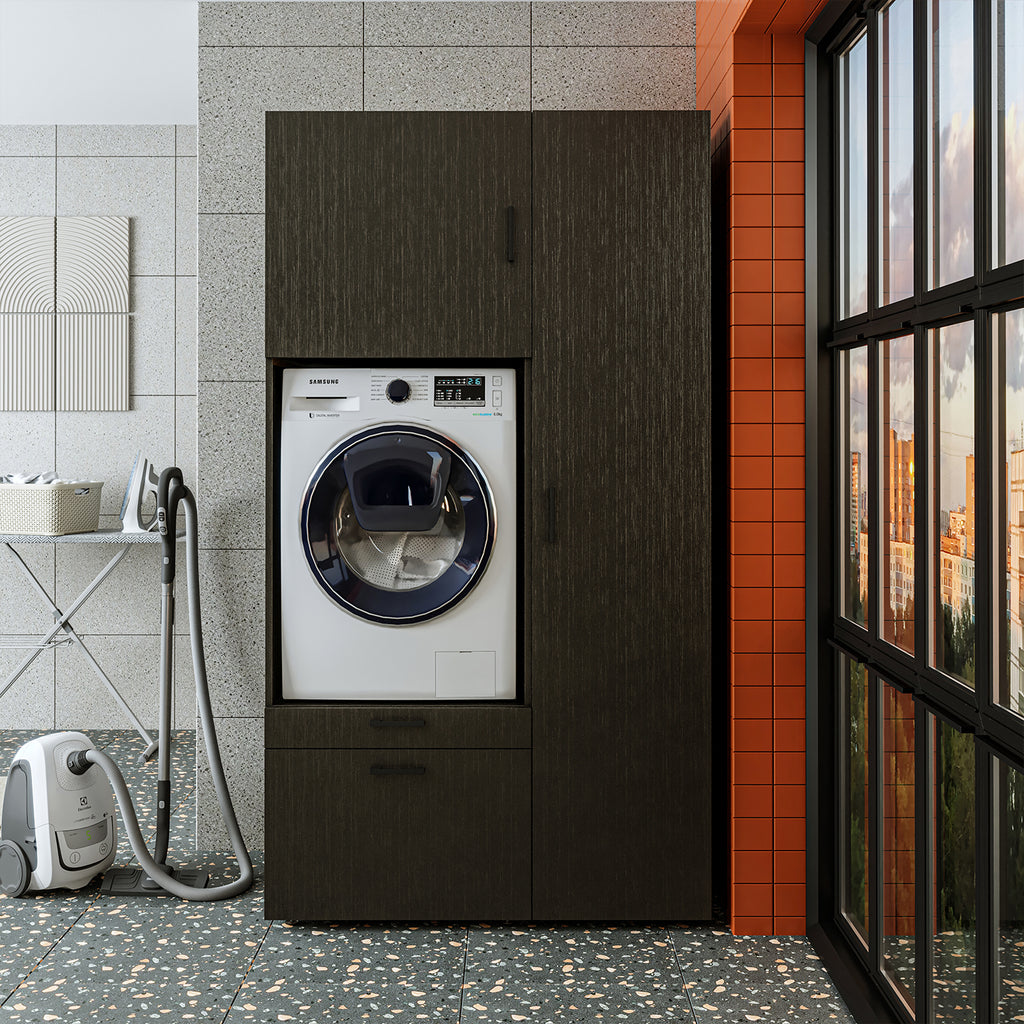 Roomart wasmachinekast SERIE 2, 112 cm, met hoge kast en uittrekplank, in 3 kleuren