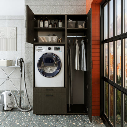 Roomart wasmachinekast SERIE 2, 112 cm, met hoge kast en uittrekplank, in 3 kleuren