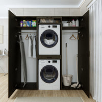 Roomart kastwand DUO-I, 187 cm, wasmachine en droger boven elkaar, in 3 kleuren