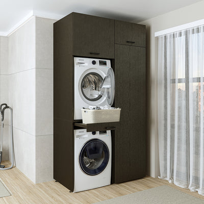 Roomart wasmachinekast 127 cm, voor 2 apparaten met hoge kast, in 3 kleuren