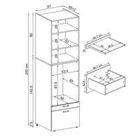 Roomart wasmachinekast SERIE 2, 67 cm, met uittrekplateau en opzetstuk, in 3 kleuren