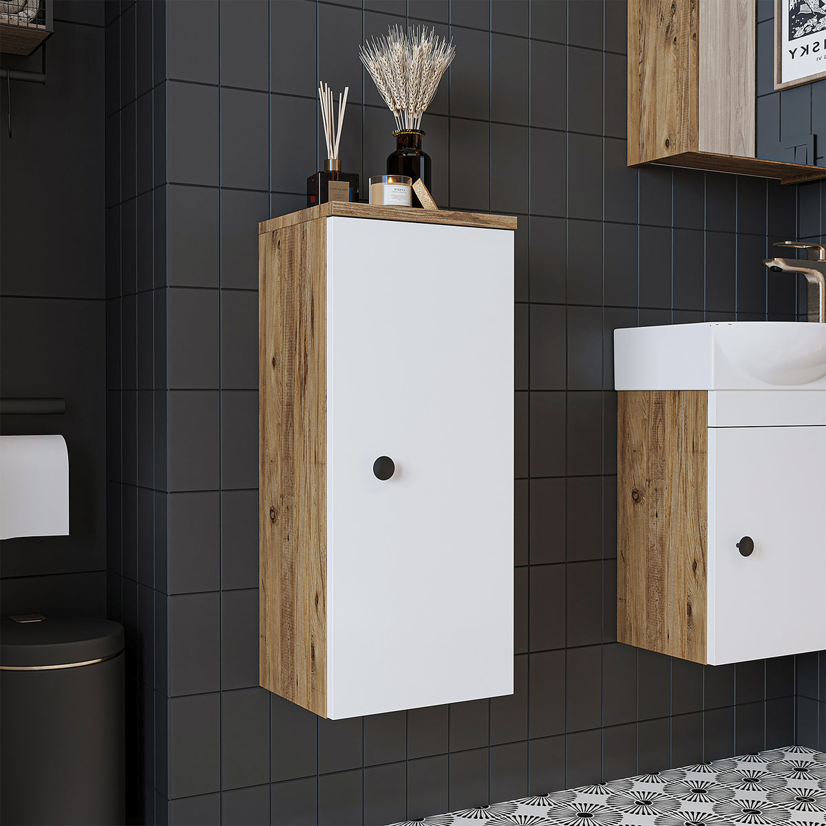 Roomart badmeubelset PUNTO, 46 cm, smalle gastentoiletset met spiegelkast, in 4 kleuren