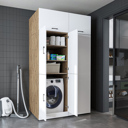 Roomart wasmachinekast DORA-II, 130 cm, voor wasmachine en droger, in 5 kleuren