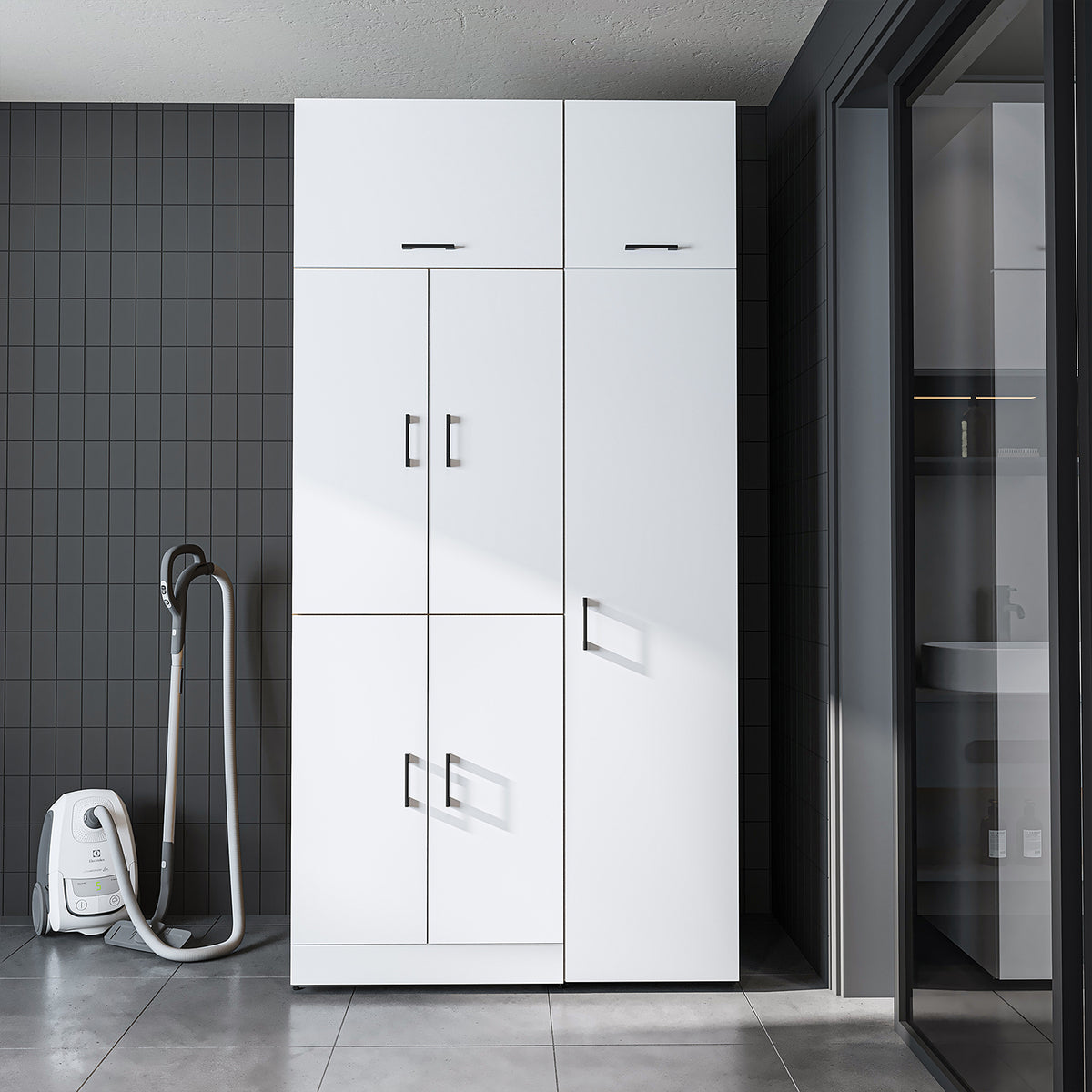Roomart wasmachinekast DORA-II, 115 cm, voor wasmachine en droger, in 5 kleuren