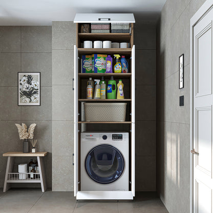 Roomart wasmachinekast DORA-II, 70 cm, voor wasmachine en droger, in 5 kleuren