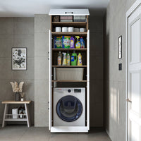 Roomart wasmachinekast DORA-II, 70 cm, voor wasmachine en droger, in 5 kleuren