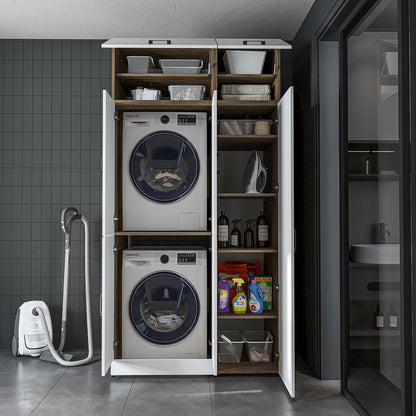 Roomart wasmachinekast DORA-II, 115 cm, voor wasmachine en droger, in 5 kleuren