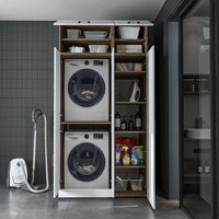 Roomart wasmachinekast DORA-II, 115 cm, voor wasmachine en droger, in 5 kleuren