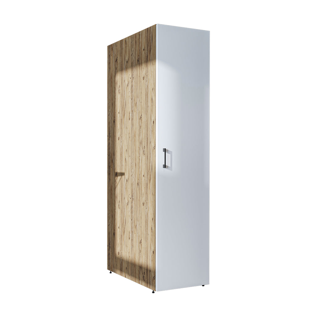 Roomart • DORA Hochschrank 45cm Breit • Weiß • Weiß Eiche • Eiche • Anthracit Eiche - waschmaschinenschrank, waschmaschinenregal, waschturm, schrank, weiß, waschmaschinen, unterschrank, waschmaschine, trockner, haushaltsschrank, schränke, badschrank, hoch